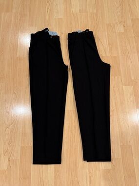 Bundle of Two NWT LOFT Petite Black Pull on Tapered Pants - Size XXS Petite